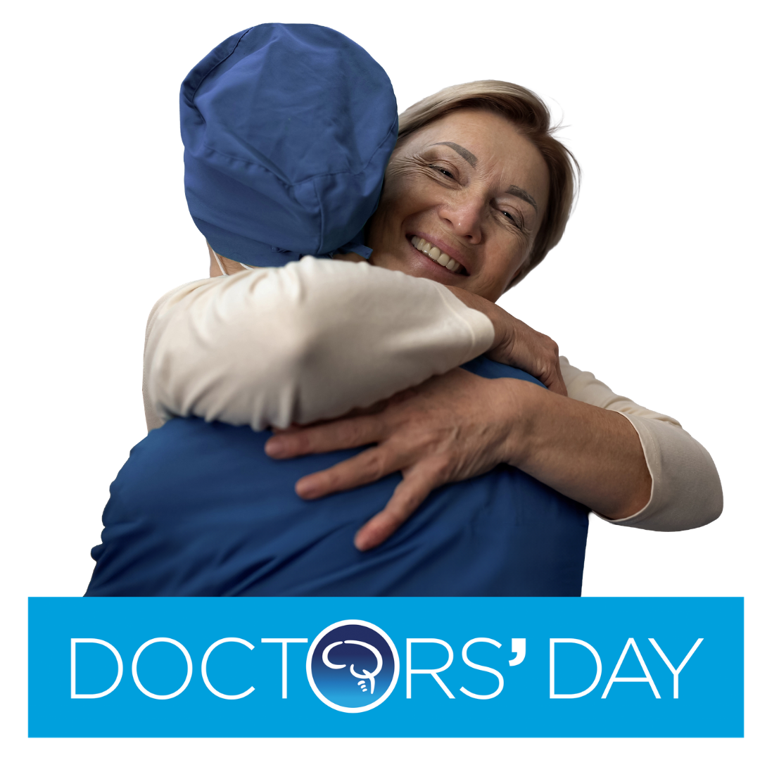 Doctor and patient hugging