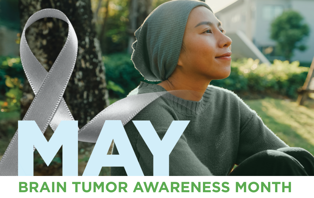 May is Brain Tumor Awareness Month. Image of woman smiling.
