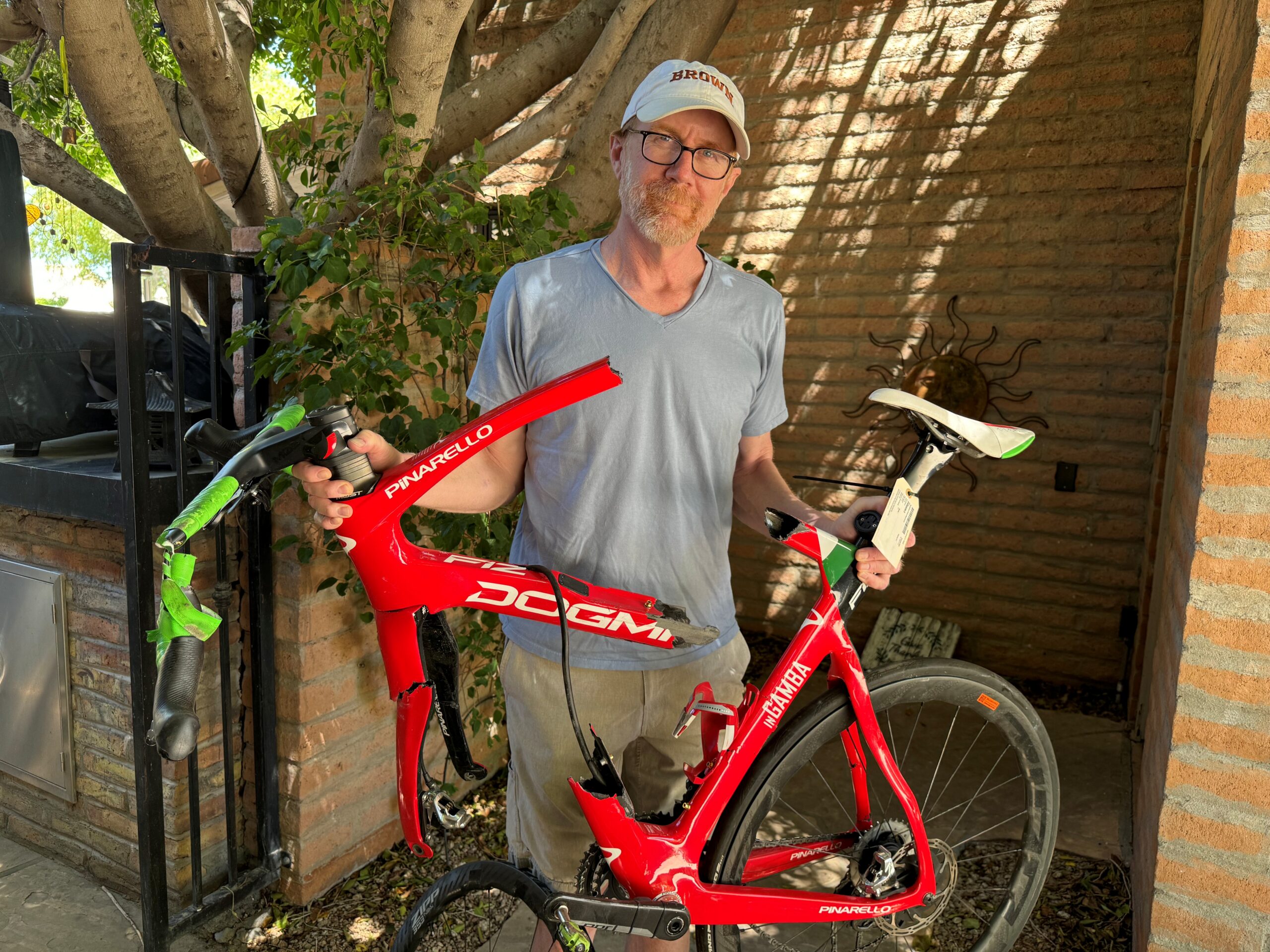 Eric With His Bike That Was Hit By a Car